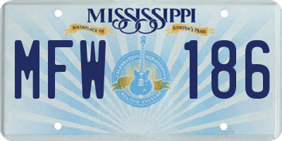 MS license plate MFW186