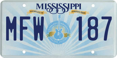 MS license plate MFW187