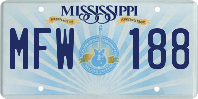 MS license plate MFW188