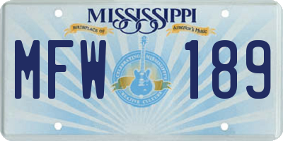 MS license plate MFW189
