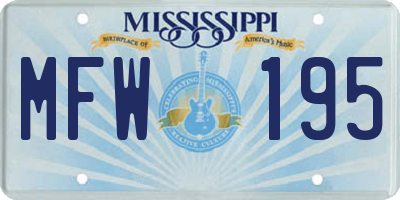 MS license plate MFW195