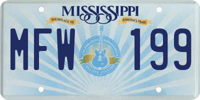 MS license plate MFW199