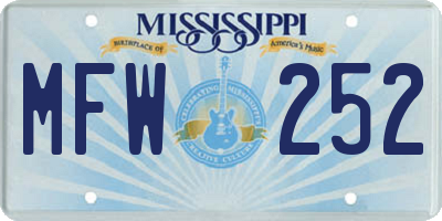 MS license plate MFW252
