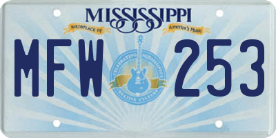 MS license plate MFW253
