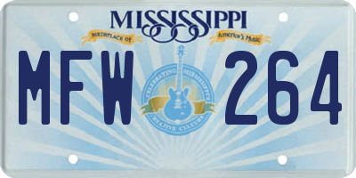 MS license plate MFW264