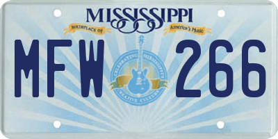 MS license plate MFW266