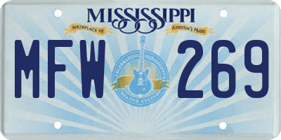 MS license plate MFW269