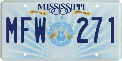 MS license plate MFW271