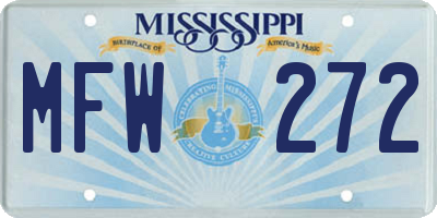 MS license plate MFW272