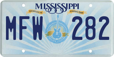 MS license plate MFW282
