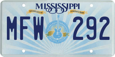 MS license plate MFW292