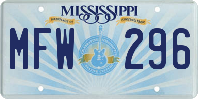 MS license plate MFW296