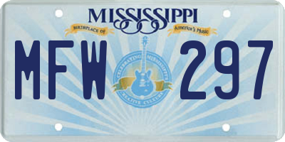 MS license plate MFW297
