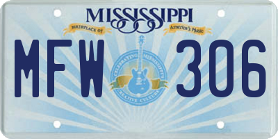 MS license plate MFW306