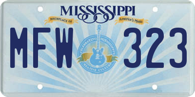 MS license plate MFW323