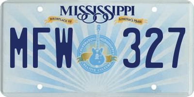 MS license plate MFW327
