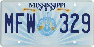 MS license plate MFW329