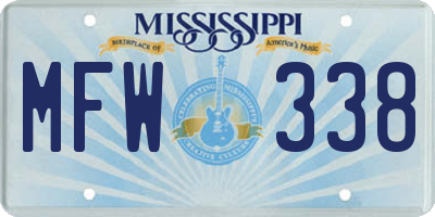 MS license plate MFW338