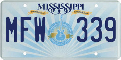 MS license plate MFW339