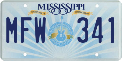MS license plate MFW341
