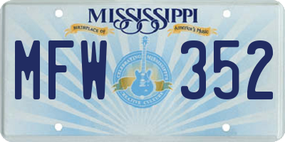 MS license plate MFW352