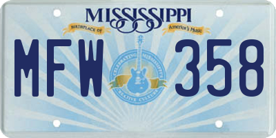 MS license plate MFW358