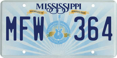 MS license plate MFW364