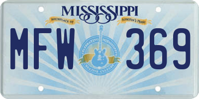 MS license plate MFW369
