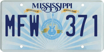 MS license plate MFW371