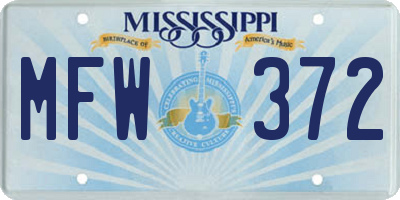 MS license plate MFW372