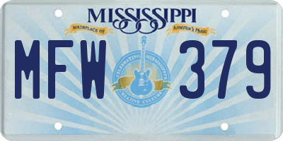 MS license plate MFW379