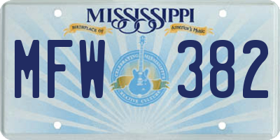 MS license plate MFW382
