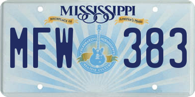 MS license plate MFW383