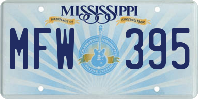 MS license plate MFW395