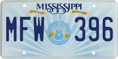MS license plate MFW396