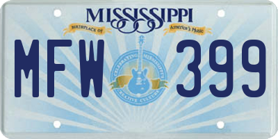MS license plate MFW399