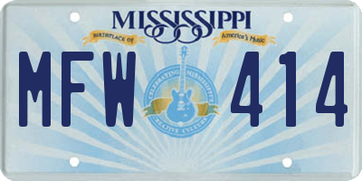 MS license plate MFW414