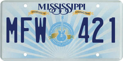 MS license plate MFW421