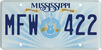 MS license plate MFW422