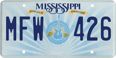 MS license plate MFW426