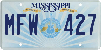 MS license plate MFW427
