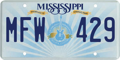 MS license plate MFW429