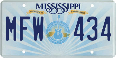 MS license plate MFW434
