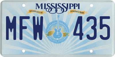 MS license plate MFW435