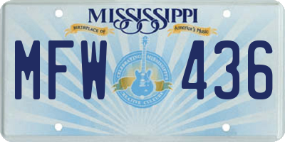 MS license plate MFW436