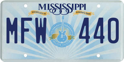 MS license plate MFW440