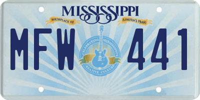 MS license plate MFW441