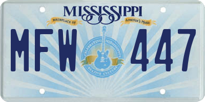 MS license plate MFW447
