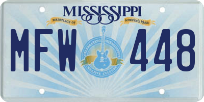 MS license plate MFW448
