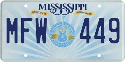 MS license plate MFW449